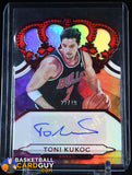 Toni Kukoc 2018-19 Crown Royale Crown Autographs Red #/49 autograph, basketball card, numbered