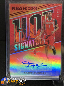 Tracy McGrady 2018-19 Hoops Hot Signatures Red #/25 - Basketball Cards