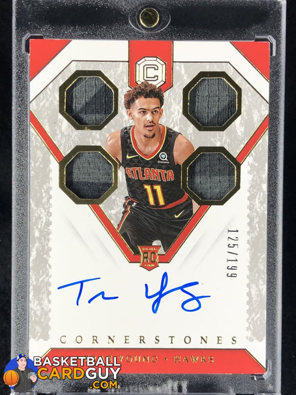 Trae Young 2018-19 Panini Cornerstones #/199 JSY AU RC - Basketball Cards