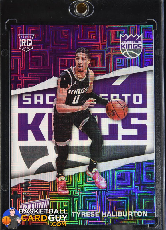 Tyrese Haliburton 2021 Panini Father’s Day Rookies Escher Squares #RC4 #/10 basketball card, numbered, rookie card