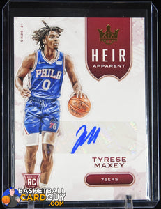 Tyrese Maxey 2020-21 Court Kings Heir Apparent Autographs #/99 autograph, basketball card, numbered, rookie card