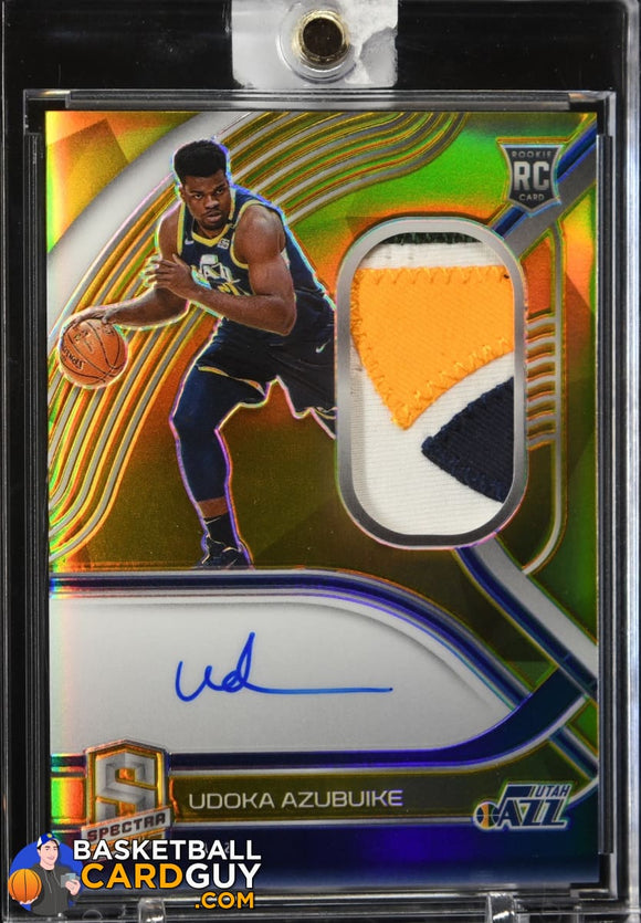 Udoka Azubuike 2020-21 Panini Spectra Gold #198 LOGO PATCH RPA #/10 autograph, basketball card, numbered, patch, rookie card