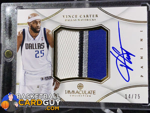 Vince Carter 2012-13 Immaculate Collection Jumbo Patch Autographs /75 - Basketball Cards