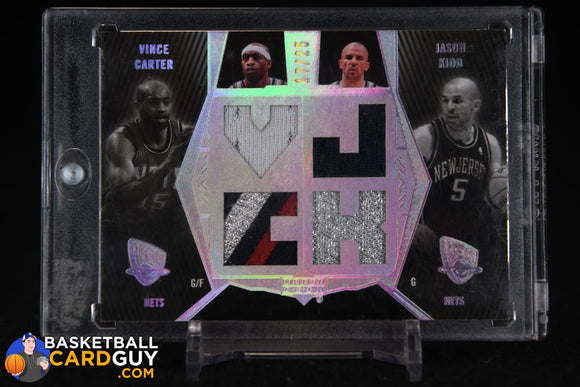 Vince Carter/Jason Kidd 2007-08 UD Black Patches Dual #DPKC basketball card, numbered, patch