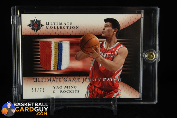 Yao Ming 2005-06 Ultimate Collection ALL STAR GAME WORN Patch #UJPYM #/75 basketball card, numbered, patch