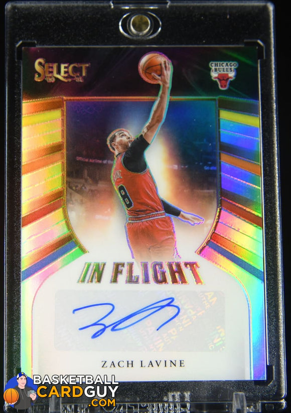 Zach LaVine 2020-21 Select In Flight Signatures #/149 autograph, basketball card, numbered, prizm