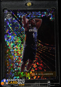 Zion Williamson 2019-20 Donruss Optic All Clear for Takeoff Holo Fast Break #14 basketball card, prizm, rookie card