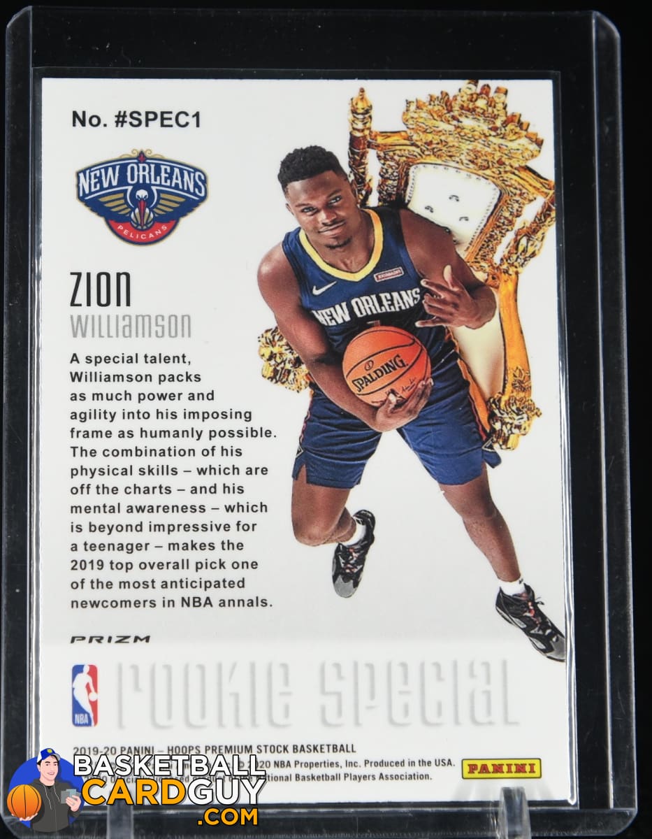 rare zion williamson cards Zion Williamson 2019-20 Hoops Premium Stock Rookie Special Shimmer #1 – Basketball Card Guy