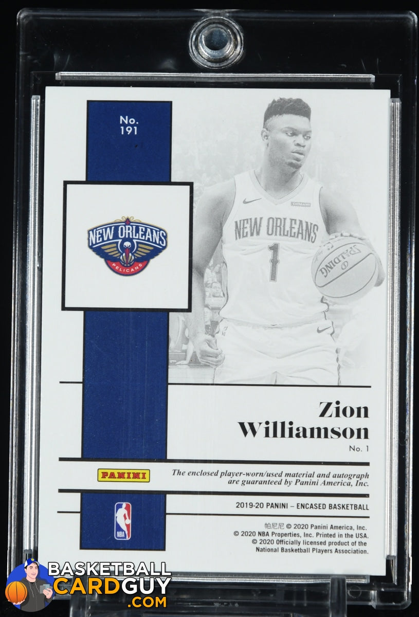 Zion Williamson 2019-20 Panini Encased Bronze #191 JSY AU PATCH RPA #/35