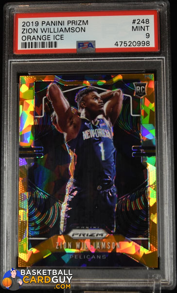 Zion Williamson 2019-20 Panini Prizm Prizms Orange Ice #248 "PSA 9" Basketball Card Guy Zion Williamson 2019-20 Panini Prizm Prizms Orange Ice #248 "PSA 9" Basketball Card Guy